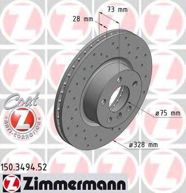 ZIMMERMANN 150349452 гальмівний диск