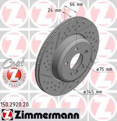 ZIMMERMANN 150292020 гальмівний диск