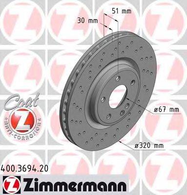 ZIMMERMANN 400369420 гальмівний диск