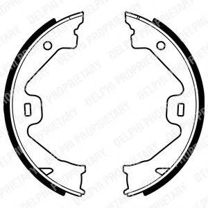 DELPHI LS1930 Комплект гальмівних колодок, стоянкова гальмівна система