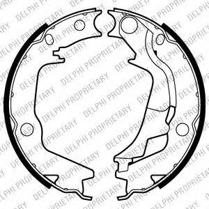 DELPHI LS2011 Комплект гальмівних колодок, стоянкова гальмівна система