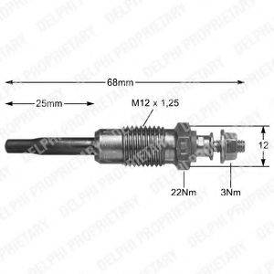 DELPHI HDS366 Свічка розжарювання