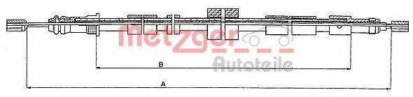 METZGER 106025 Трос, стоянкова гальмівна система