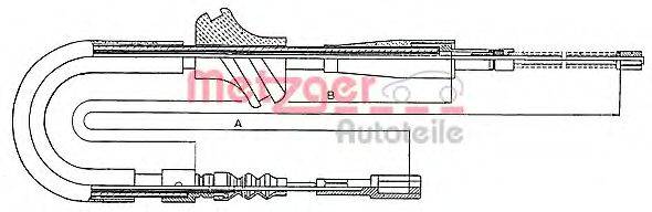 METZGER 10754 Трос, стоянкова гальмівна система