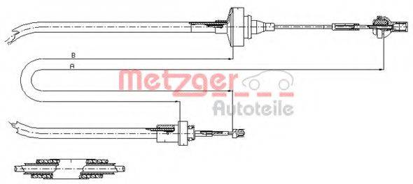 METZGER 112871 Трос, управління зчепленням