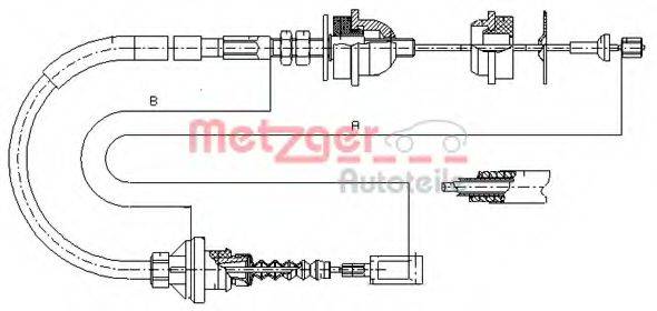 METZGER 11724 Трос, управління зчепленням