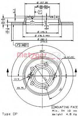 METZGER 14715E гальмівний диск