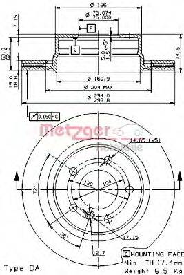 METZGER 24942 гальмівний диск