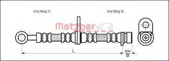 METZGER 4115152 Гальмівний шланг