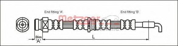 METZGER 4113669 Гальмівний шланг