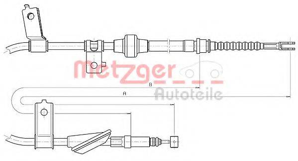 METZGER 105233 Трос, стоянкова гальмівна система