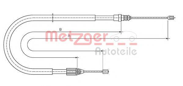 METZGER 106696 Трос, стоянкова гальмівна система