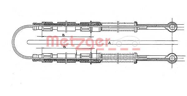 METZGER 12103E Трос, стоянкова гальмівна система