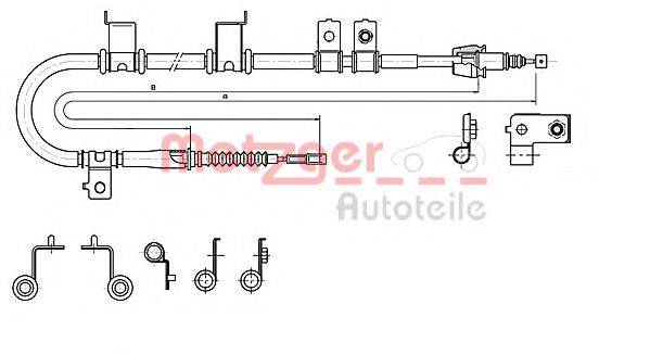 METZGER 172575 Трос, стоянкова гальмівна система