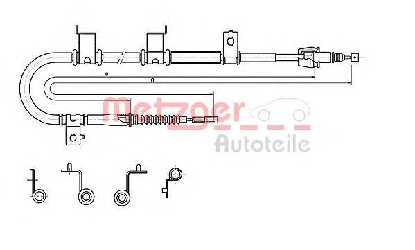 METZGER 172576 Трос, стоянкова гальмівна система