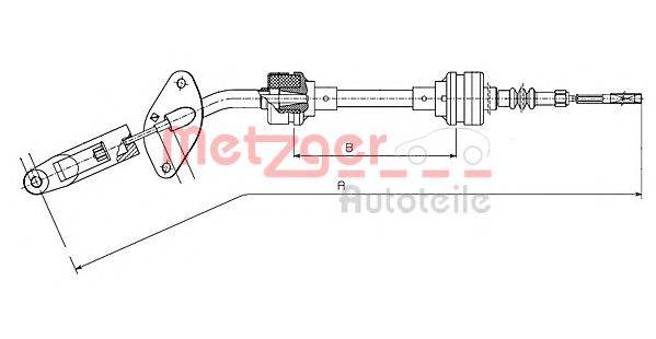 METZGER 62210 Трос, управління зчепленням