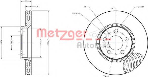 METZGER 6110222 гальмівний диск