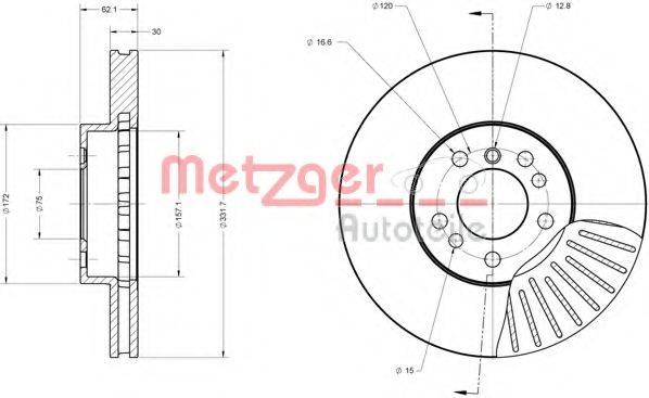 METZGER 6110380 гальмівний диск