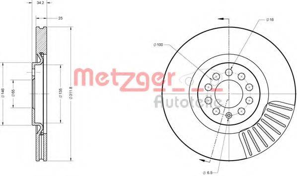 METZGER 6110387 гальмівний диск