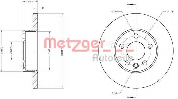 METZGER 6110414 гальмівний диск