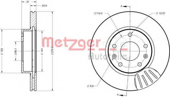 METZGER 6110430 гальмівний диск