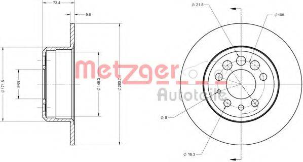 METZGER 6110452 гальмівний диск