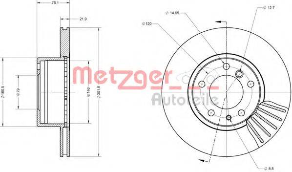 METZGER 6110461 гальмівний диск