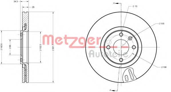 METZGER 6110475 гальмівний диск