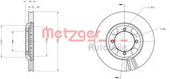 METZGER 6110507 гальмівний диск