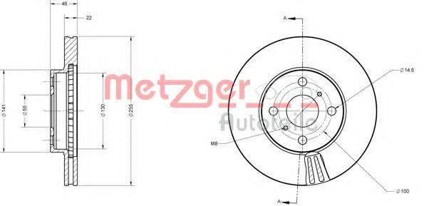 METZGER 6110722 гальмівний диск