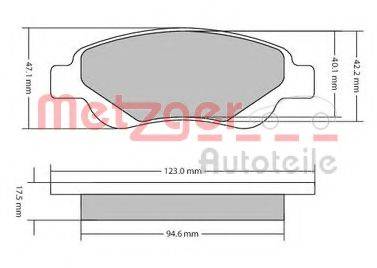 METZGER 1170089 Комплект гальмівних колодок, дискове гальмо