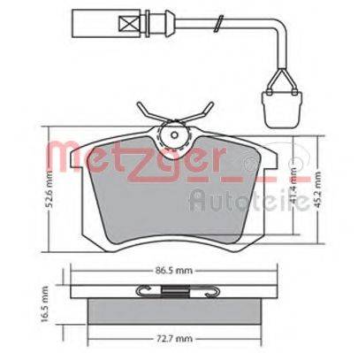 METZGER 1170174 Комплект гальмівних колодок, дискове гальмо
