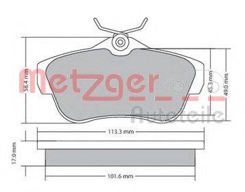 METZGER 1170192 Комплект гальмівних колодок, дискове гальмо