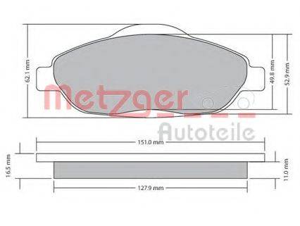 METZGER 1170194 Комплект гальмівних колодок, дискове гальмо