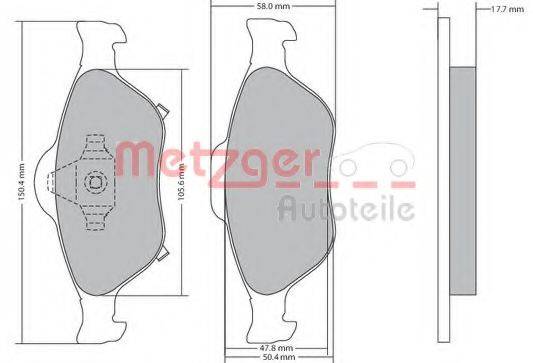 METZGER 1170287 Комплект гальмівних колодок, дискове гальмо