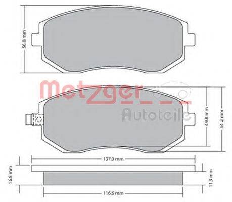 METZGER 1170312 Комплект гальмівних колодок, дискове гальмо