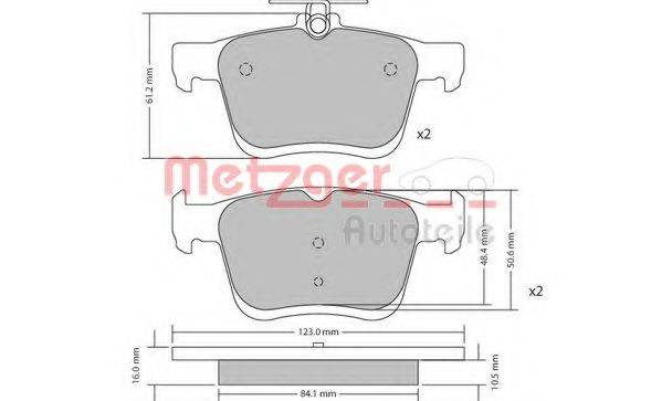 METZGER 1170470 Комплект гальмівних колодок, дискове гальмо