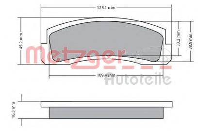 METZGER 1170511 Комплект гальмівних колодок, дискове гальмо