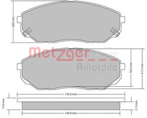 METZGER 1170539 Комплект гальмівних колодок, дискове гальмо