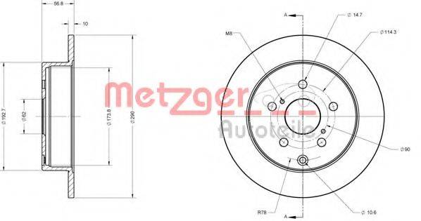 METZGER 6110455 гальмівний диск