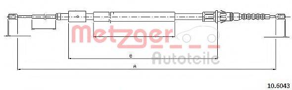 METZGER 106043 Трос, стоянкова гальмівна система