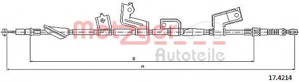 METZGER 174214 Трос, стоянкова гальмівна система