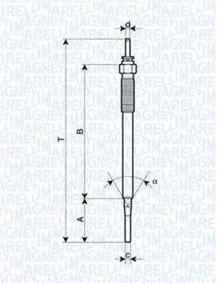 MAGNETI MARELLI 062900036304 Свічка розжарювання