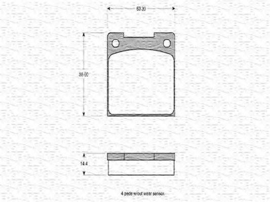 MAGNETI MARELLI 363702160094 Комплект гальмівних колодок, дискове гальмо