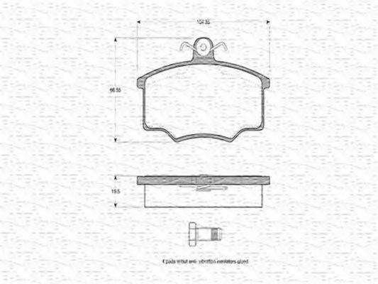 MAGNETI MARELLI 363702160123 Комплект гальмівних колодок, дискове гальмо