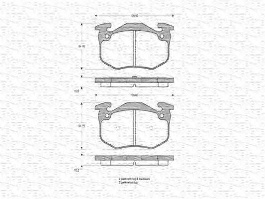 MAGNETI MARELLI 363702160216 Комплект гальмівних колодок, дискове гальмо