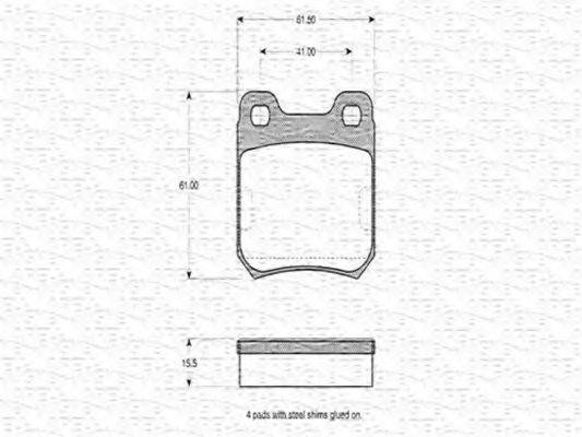 MAGNETI MARELLI 363702160270 Комплект гальмівних колодок, дискове гальмо