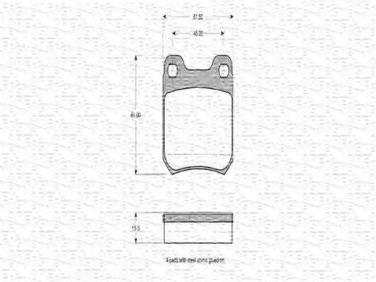 MAGNETI MARELLI 363702160271 Комплект гальмівних колодок, дискове гальмо