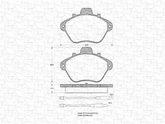 MAGNETI MARELLI 363702160282 Комплект гальмівних колодок, дискове гальмо