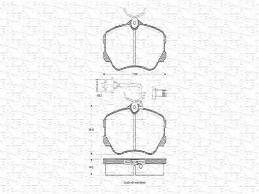 MAGNETI MARELLI 363702160284 Комплект гальмівних колодок, дискове гальмо